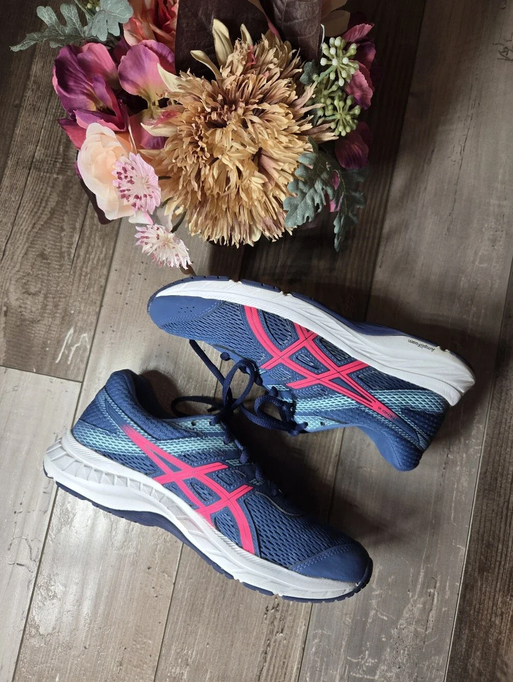 ASICS Gel‑Contend 6 Blue Pink Running Shoes – Women’s Size 8